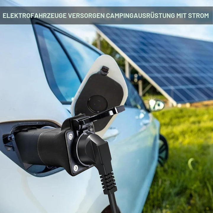 Adapter V2L für EV, 3,5 KW 16A 220V Portable EV Discharger | Typ2 Schuko Fahrzeug zu Last Aussenentl