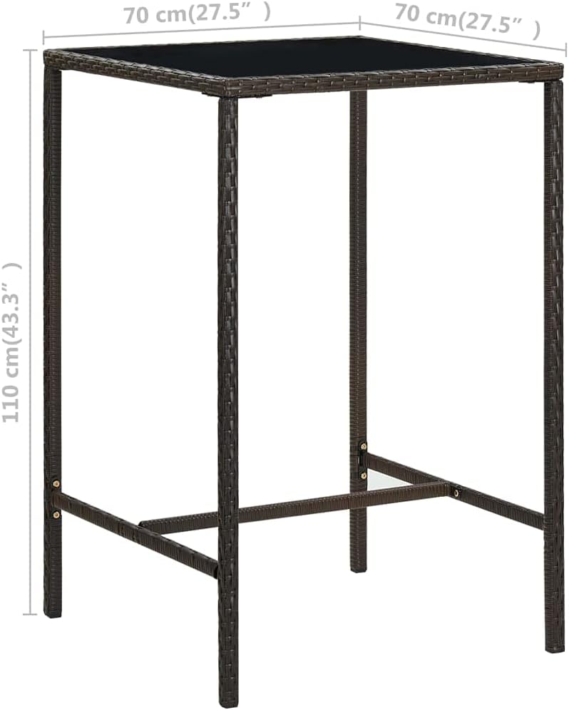 vidaXL Garten Bartisch Gartentisch Stehtisch Bistrotisch Partytisch Esstisch Terrassentisch Tresenti