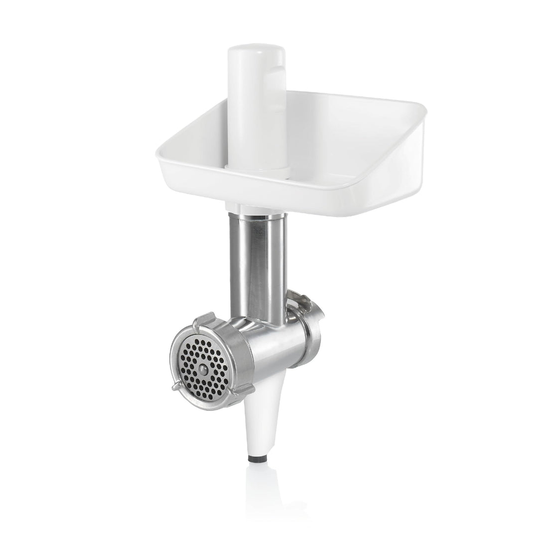 Bosch Fleischwolf MUZ5FW1, Fleischwolf-Aufsatz, Stopfer, Edelstahl Loch-Scheibe 4,5 mm, auch für Fis