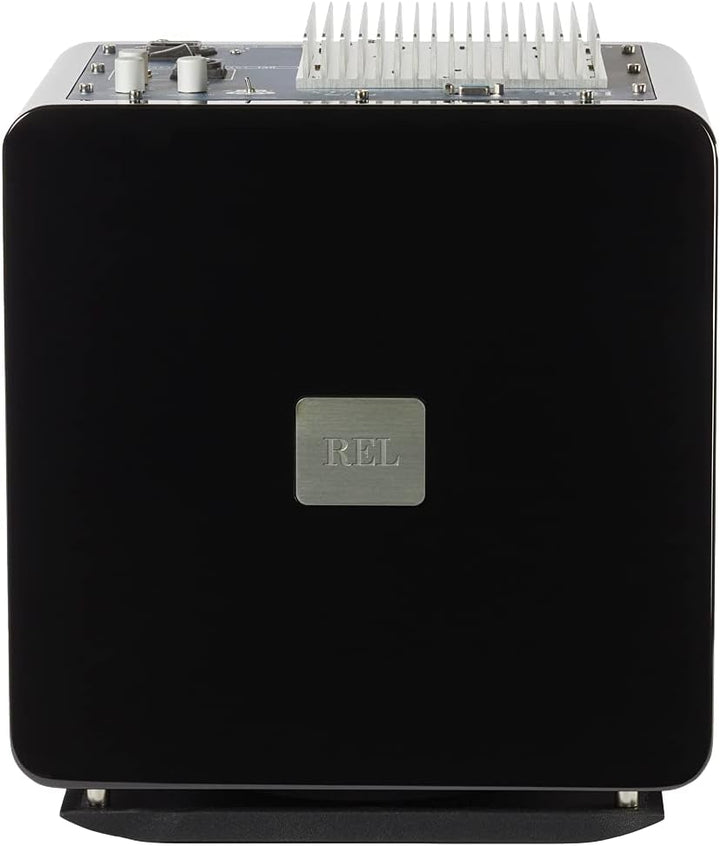 REL Acoustics T/7x Subwoofer, 8 Zoll Front-Firing Driver, Arrow™ Wireless Port, Hochglanz-Schwarz
