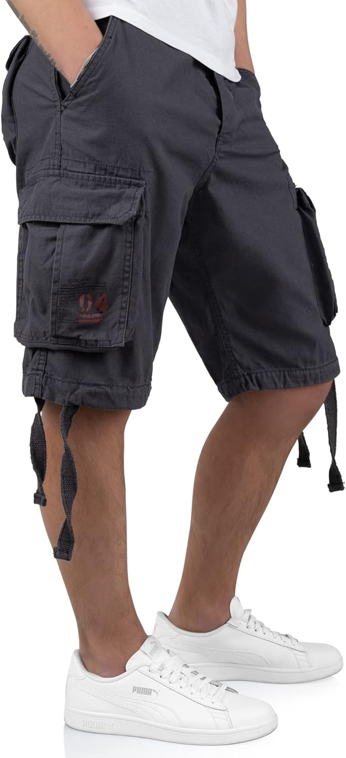 Surplus Raw Vintage Airborne Vintage Herren Cargo Shorts M Anthrazit, M Anthrazit