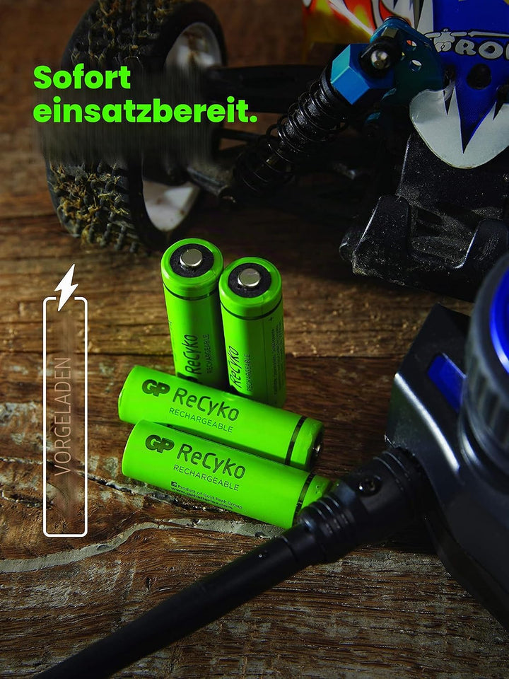 GP ReCyko + Paco 4 wiederaufladbare AA-Batterien der Serie 2600, NiMH, min. 2600mAh 120.270AAHC-C4 C