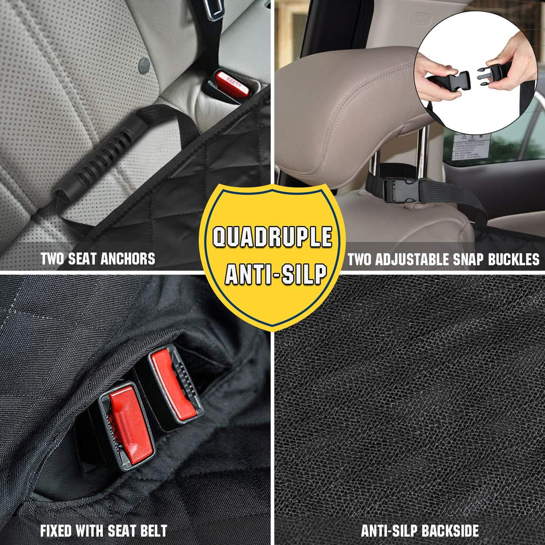 Autoschondecke Hund Rücksitz 136x 119cm Universal Nylon Car Seat Cover Dog Schwarz Hundedecke für me