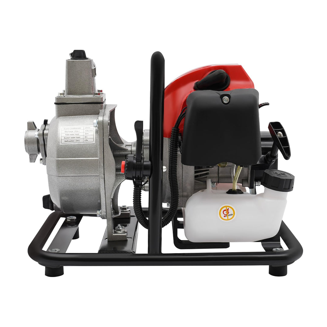 Wasserförderpumpe 2-Takt Kreiselpumpe 43CC Benzin Wasserpumpe 8500rpm Gartenpumpe 1.2L Kraftstofftan
