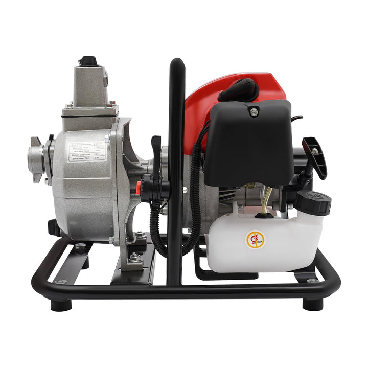 Wasserförderpumpe 2-Takt Kreiselpumpe 43CC Benzin Wasserpumpe 8500rpm Gartenpumpe 1.2L Kraftstofftan