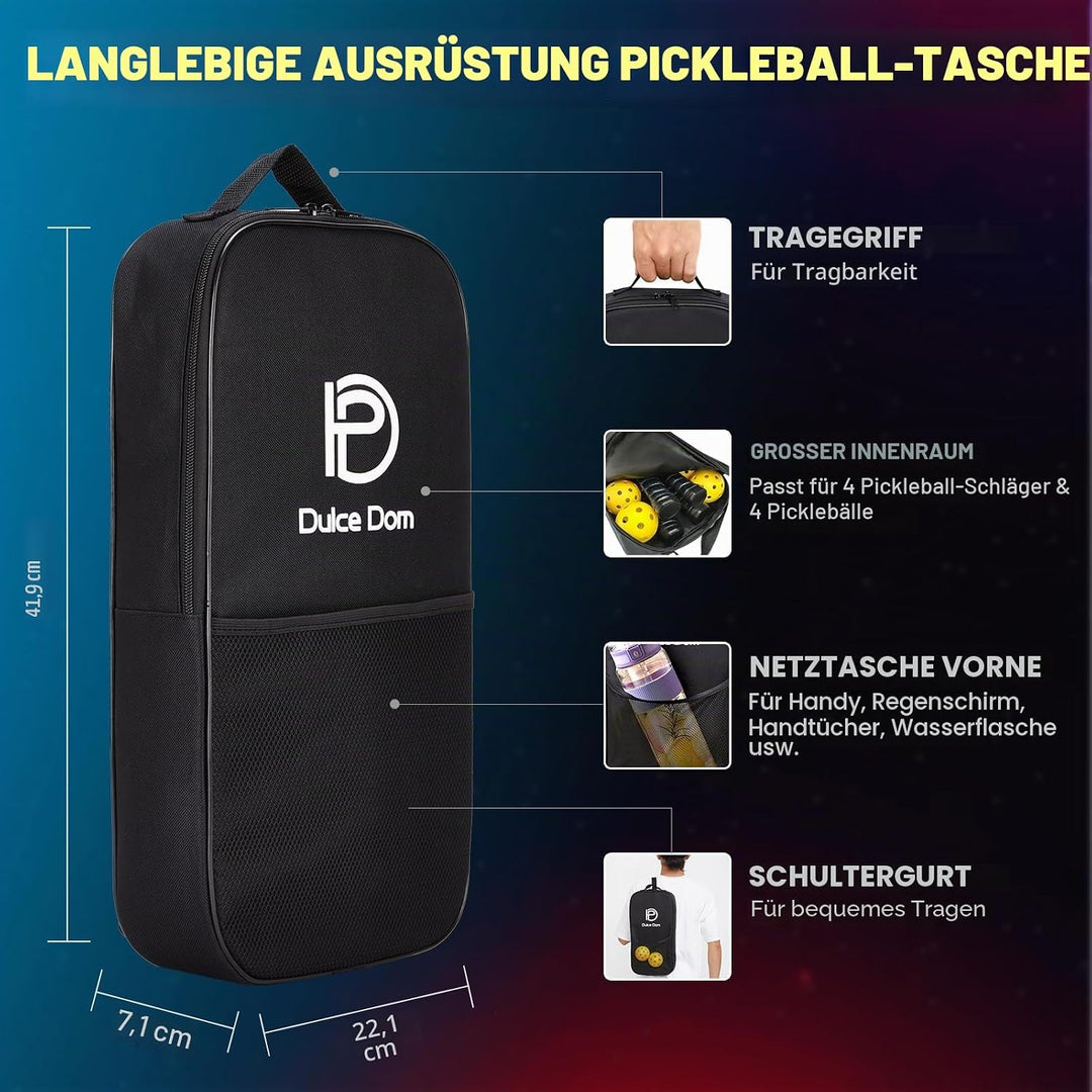 DULCE DOM Pickleball-Paddel, USAPA genehmigtes Pickleball-Set mit 4 Premium-Holz-Pickleball-Paddeln,