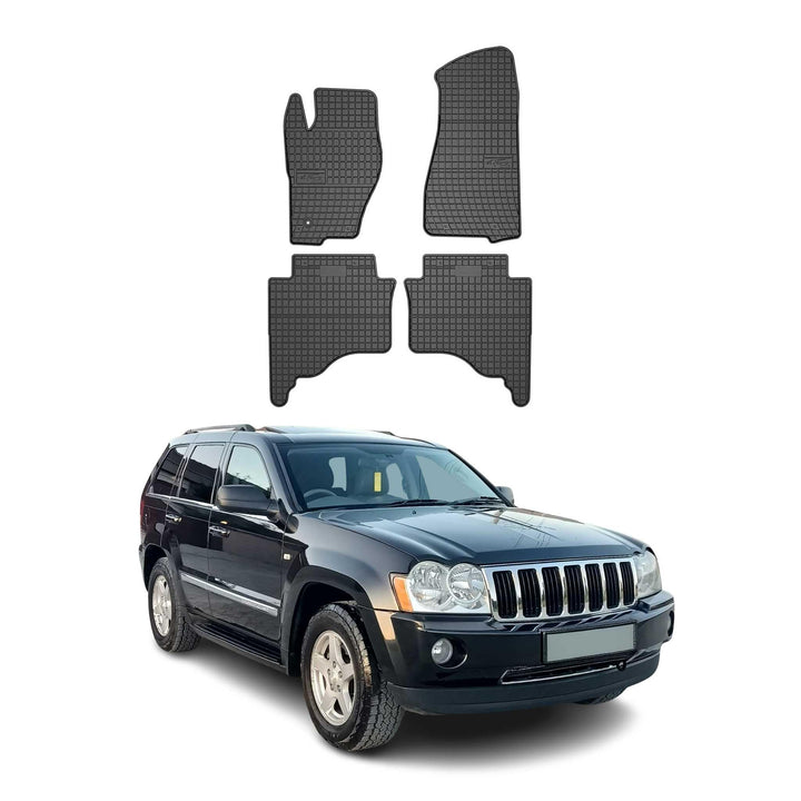 OMAC Gummi Fussmatten kompatibel mit Jeep Grand Cherokee 2004-2010 Automatten Schwarz 4X Grand Chero