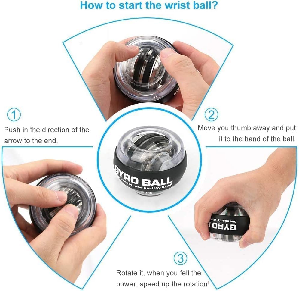 Handgelenk Trainerball,Gyro Handtrainer, Handtrainer, Unterarmtrainer und Muskeltrainer, Fitnessgerä
