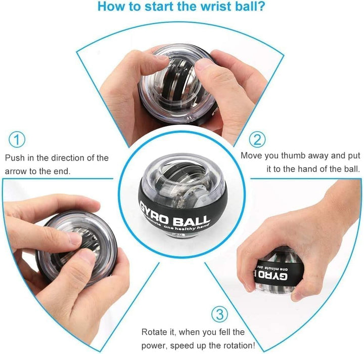 Handgelenk Trainerball,Gyro Handtrainer, Handtrainer, Unterarmtrainer und Muskeltrainer, Fitnessgerä