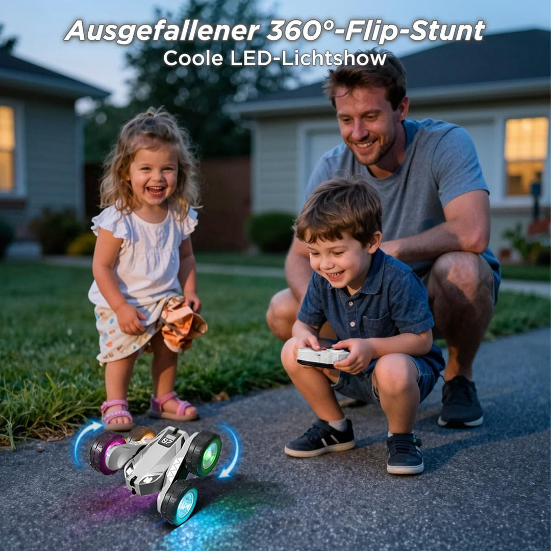 Direktladung Ferngesteuertes Auto ab 3-12 Jahre,2.4GHz Monstertruck mit Buntes LED-Licht,360°Drehung
