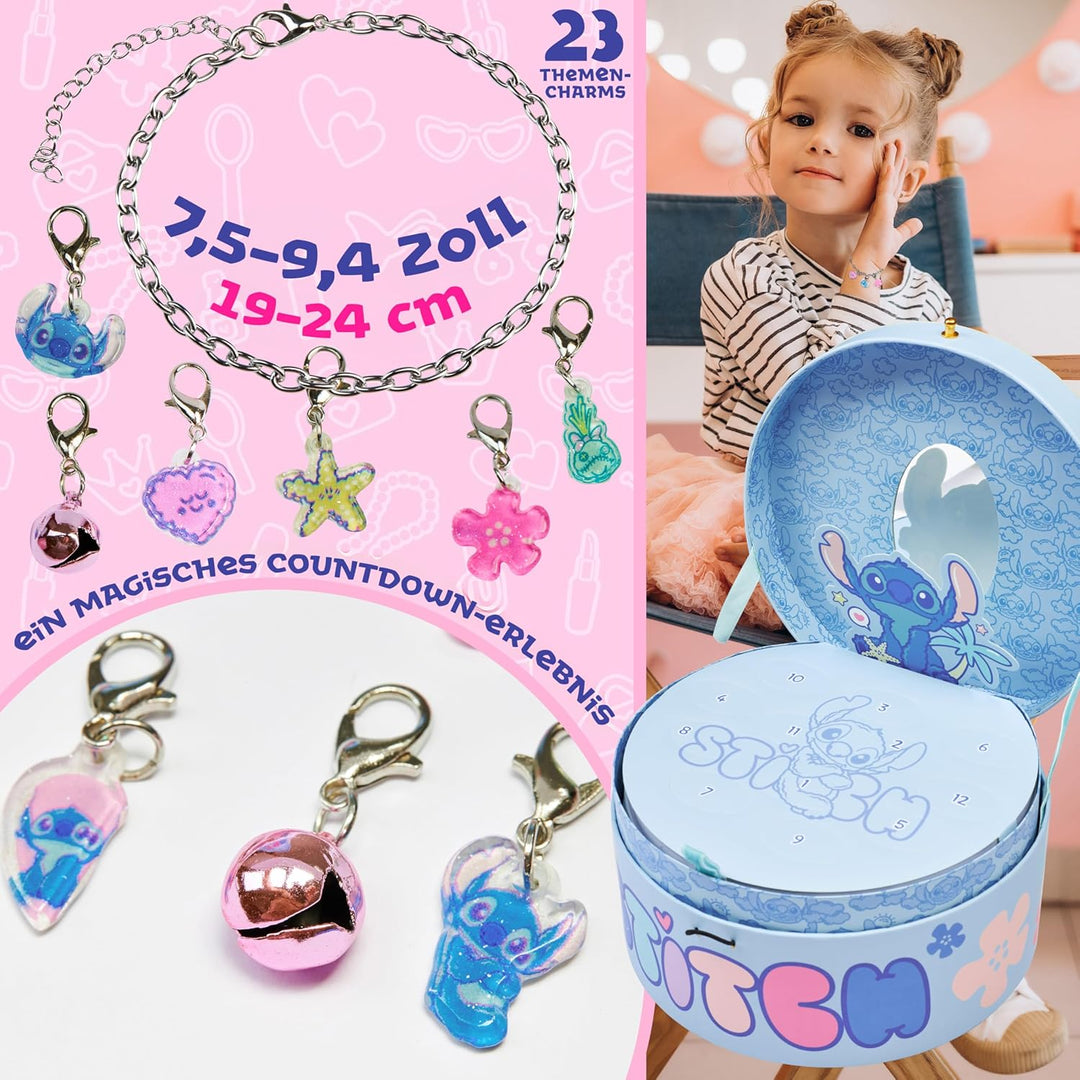 Get Trend Disney Stitch Schmuck Adventskalender 2025 Kinder Weihnachtskalender mit DIY Charm Armband