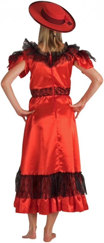 Krause & Sohn Kostüm Mrs. Andalusia Kleid rot/schwarz gepunktet Spanierin Flamenco Argentinien (36)