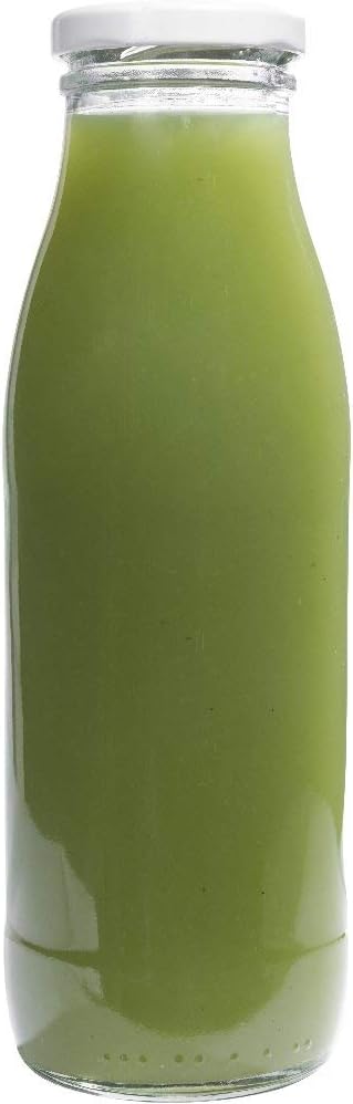 Viva Haushaltswaren - 12 x Weithals-Glasflasche 500 ml mit weissem Schraubverschluss, als Milchflasc