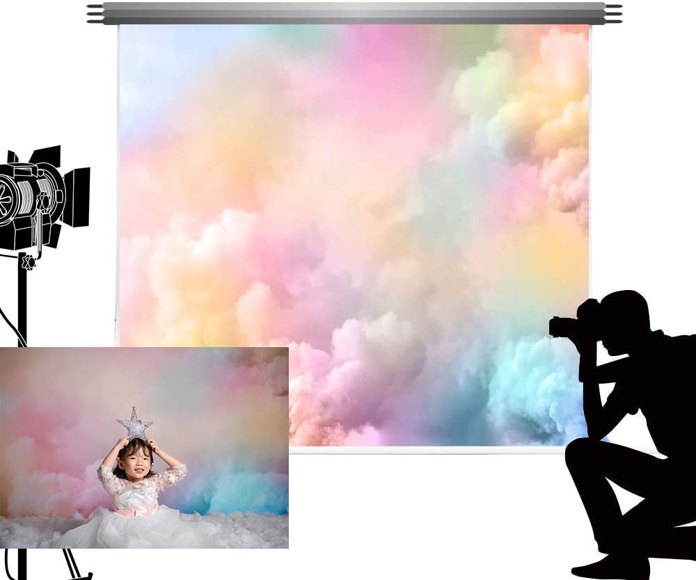 Kate Hintergründe 2.2x1.5m Sky Clouds Fotografie Hintergründe Sweet Girl Verträumte Regenbogenfarben