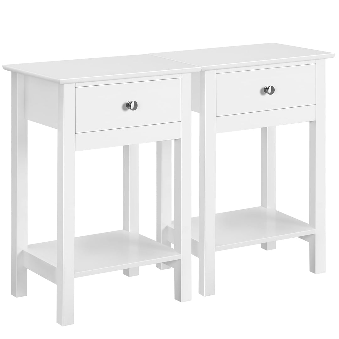 Yaheetech 2 Stück Nachttisch Nachtschrank mit Schublade und Ablag Beistelltisch Sofatisch 60 cm hoch