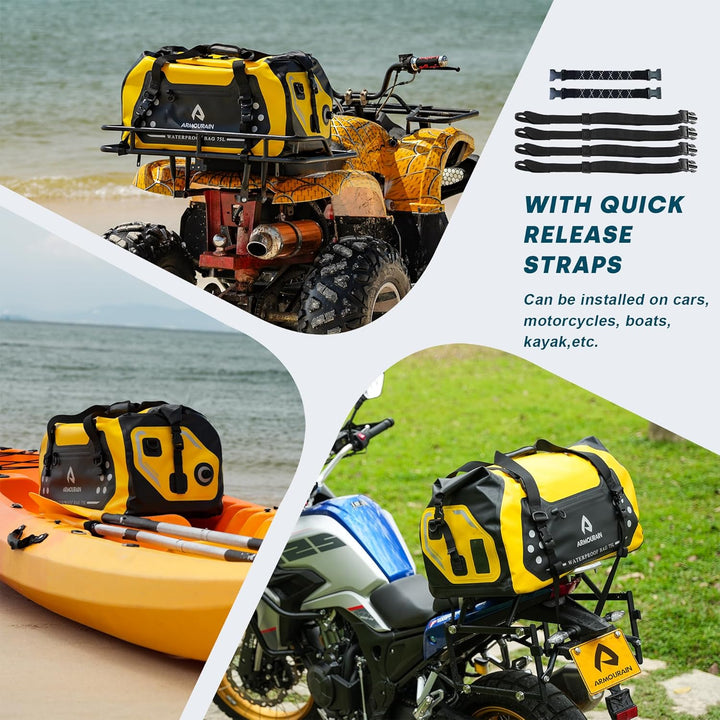 Motorrad-Trockentasche 75 L Grosse wasserdichte Reisetasche, Faltbare Reisetasche, Kofferraum-Sitzta