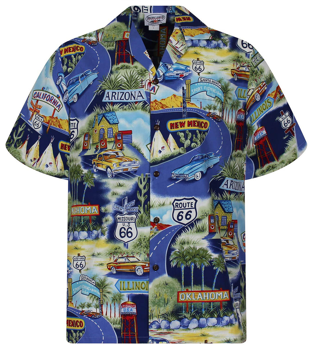 PLA Original Hawaiihemd Wide Road, Blau, M