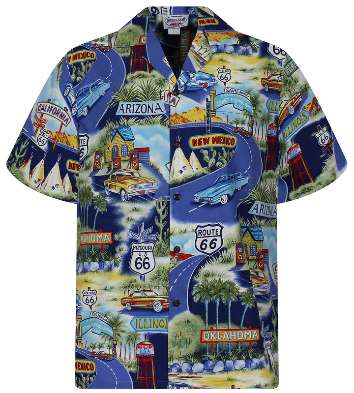 PLA Original Hawaiihemd Wide Road, Blau, M