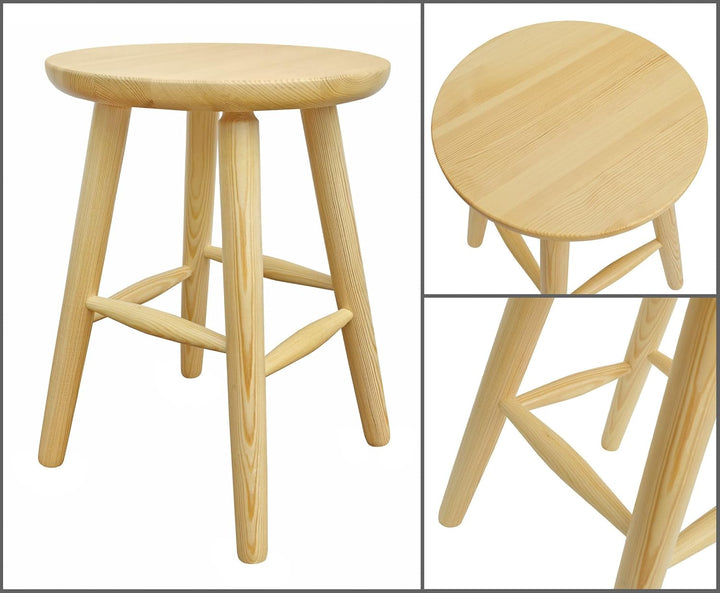 Runder Holz-Hocker als Beistelltisch oder Blumenhocker Schemel aus massiver Kiefer 90.71-42, Holzart