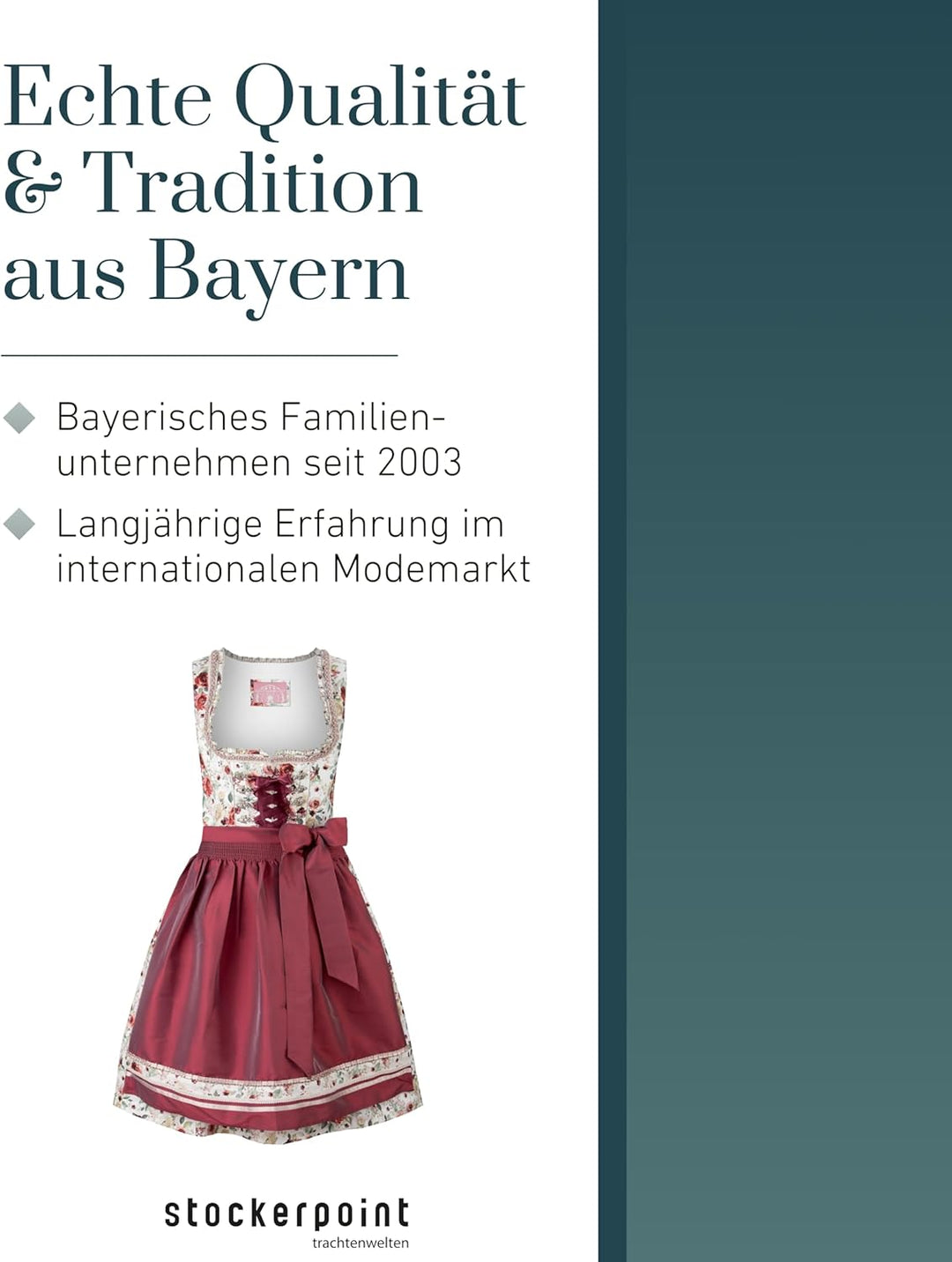 Stockerpoint Damen Dirndl Marie Kleid für besondere Anlässe 36 Rosenholz, 36 Rosenholz
