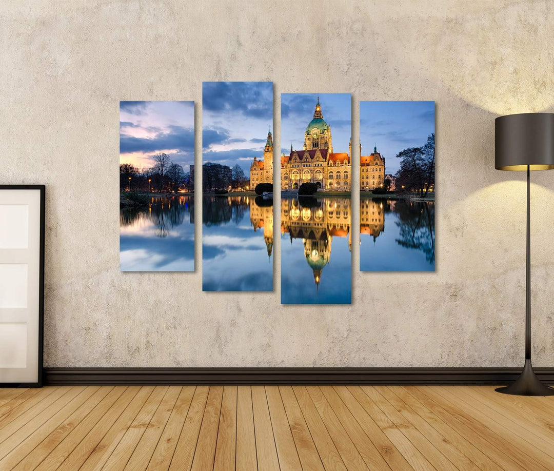 islandburner Bild auf Leinwand Rathaus Von Hannover Deutschland Bei Nacht Bilder Wandbilder Poster L