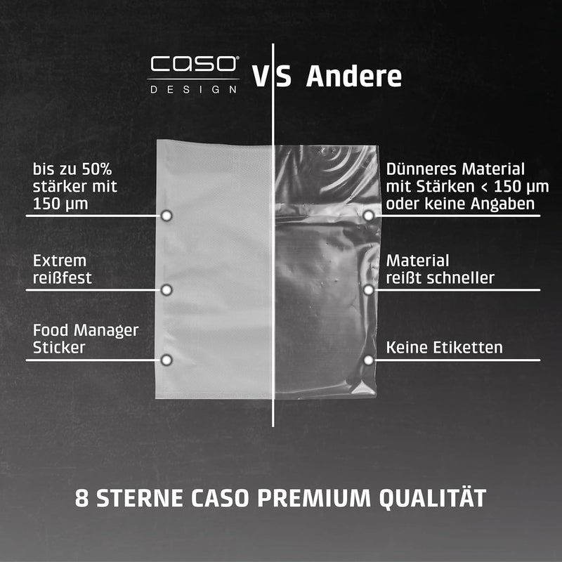 CASO Profi- Folienbeutel 40x60 cm / 25 Beutel, für alle Vakuumierer, BPA-frei, sehr stark & reissfes