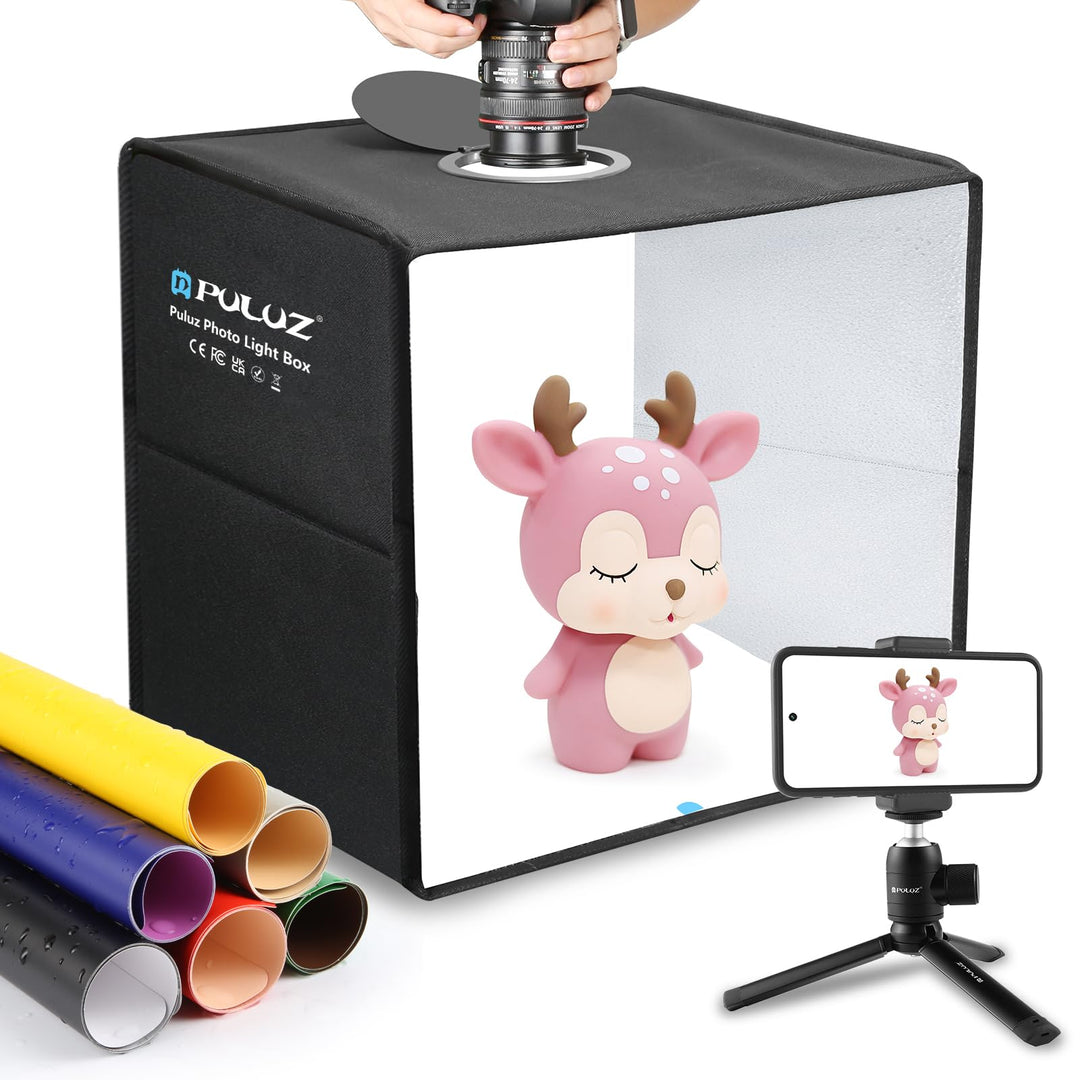 PULUZ Fotostudio Lichtbox Fotobox 40x40x40cm Tragbarer Fotografie Lichtzelte Light Box mit 3 Farbte