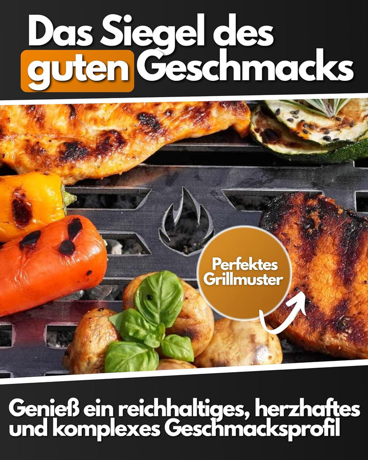Feuerfest 123 Grillrost rund I Ø 10cm I Hochwertiges Grillgitter aus Stahl I Massive Grillplatte mit