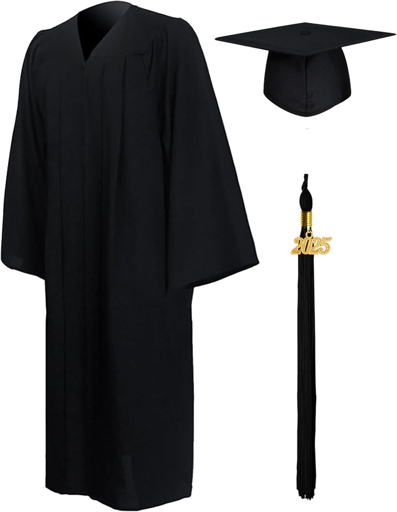 GraduationMall Abschluss Talar Doktorhut und Quaste 2024 für Hochschule und Bachelor Akademischer Ta