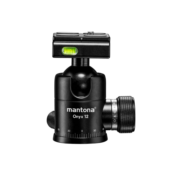 Mantona Onyx 12 Kugelkopf (M1-3612A) Arca-Swiss kompatible Schnellwechselplatte 50 mm, professionell
