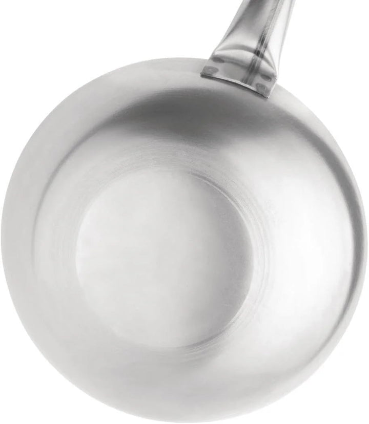 Vogue Wok-Bratpfanne mit flachem Boden aus Stahl, 240 mm, hitzebeständiger Holzgriff, rustikales Des