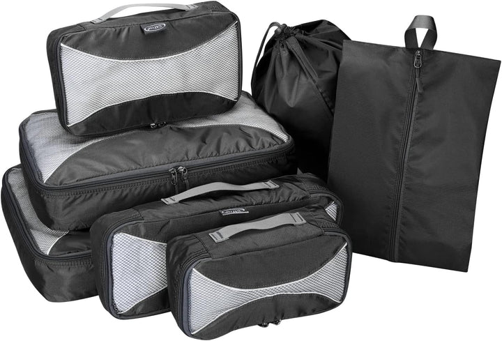 G4Free 3/6/7 Stück Packing Cubes Organizer für Koffer Faltbare Kleidertasche Schuhbeutel Packwürfel