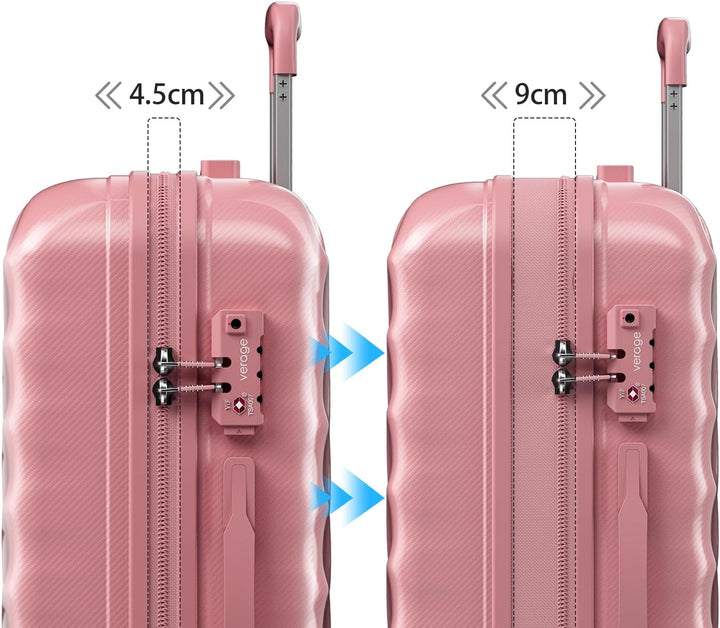 ABISTAB Koffer Set 3-teilig erweiterbar, Hartschalen Koffer & Trolleys, Reisekoffer mit 4 Rollen, Ha