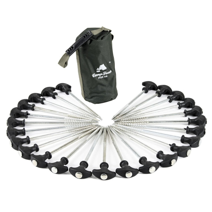 CampFeuer - T-Pegs, Heringe, Erdnägel für Campingzelt, Bivvy, Anglerzelt und Pavillon, Auswahl in Me