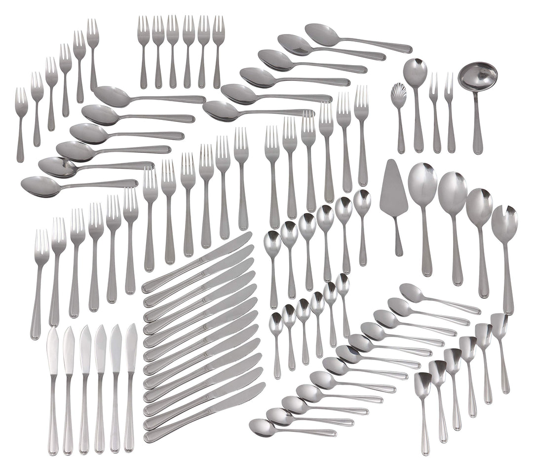 GRÄWE Besteckset für 12 Personen aus Edelstahl, Geschirrset, 100-teilig Set, nickelfrei, rostfrei, h