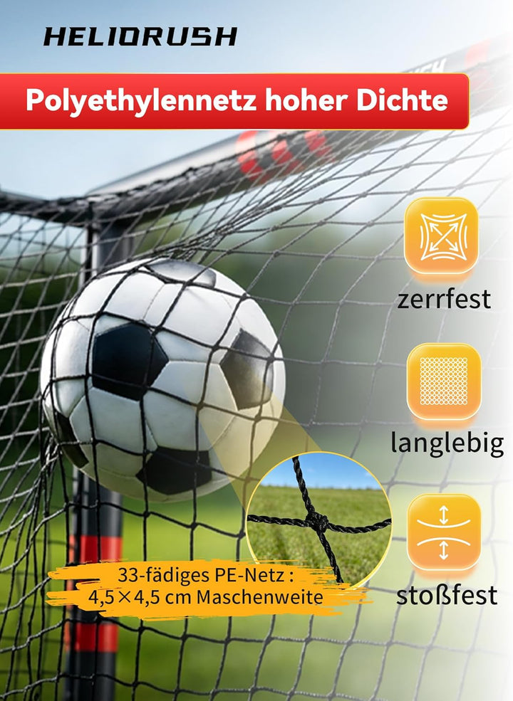 Fussballtor für Garten Kinder - 32mm Stahlrahmen & EPE-Polsterung, Wetterfestes Tor Set mit 33-lagig
