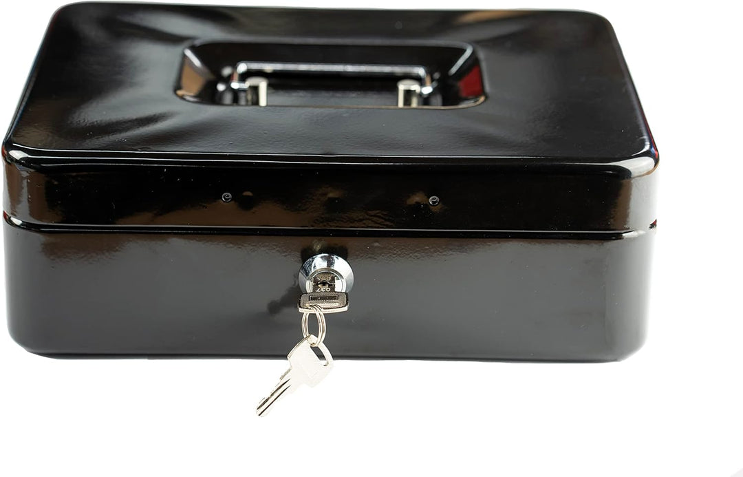 Hyfive 10" Schwarz Stahl Petty Kasse Geld Halter Sicherheit Safe mit Schlussel