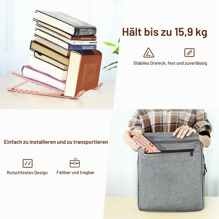 ivoler Laptop Ständer, 6-Stufe Höhenverstellbar Laptop Stand, Faltbarer Aluminium-Riser, Tragbar Bel