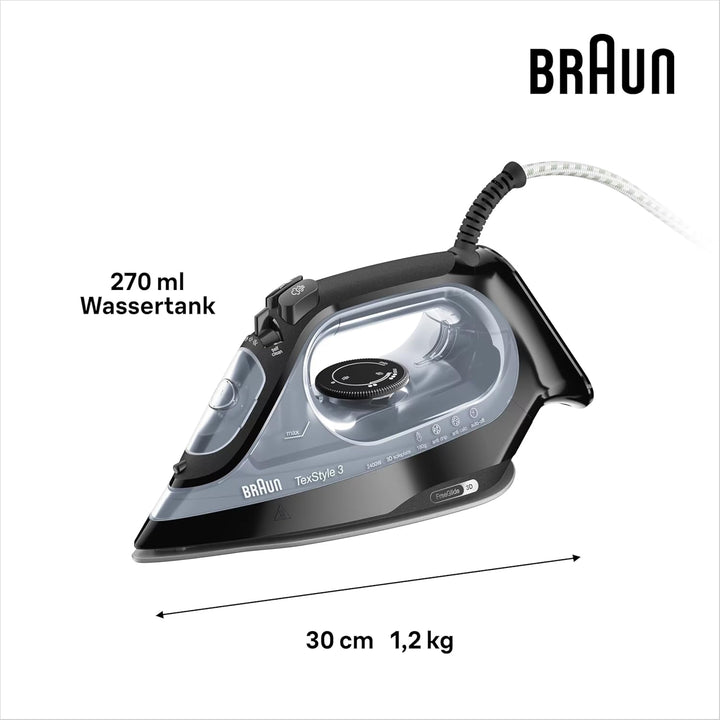 Braun Household BK TexStyle 3 SI 3055 Steam Iron, Plastic, 2400 W