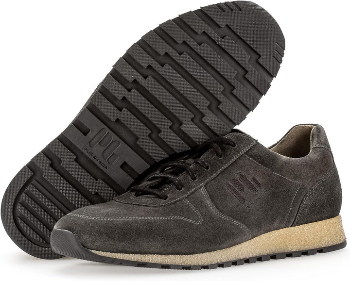 Pius Gabor Herren Sneaker Low,Halbschuhe,zertifiziertes Leder,Wechselfussbett 40 EU Weit Grau Slate,