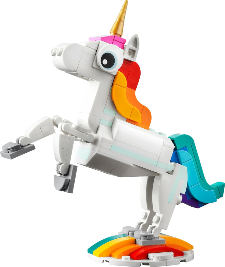 LEGO Creator 3-in-1 Magisches Einhorn - Spielzeug mit Minifiguren - Tierfigur verwandelt Sich in EIN