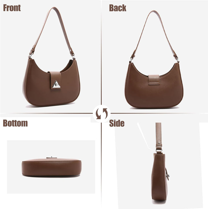 Travistar Handtasche Damen Klein Elegant Schultertasche Damen PU Leder Hobo Bag Y2k Tasche Satteltas