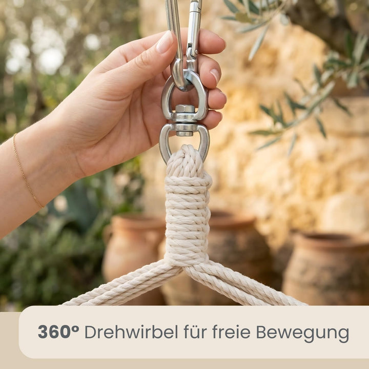 AMANKA XXL Hängesessel 185x130cm für Garten, Balkon & Terrasse - Schwebesessel Belastbar bis 150kg -