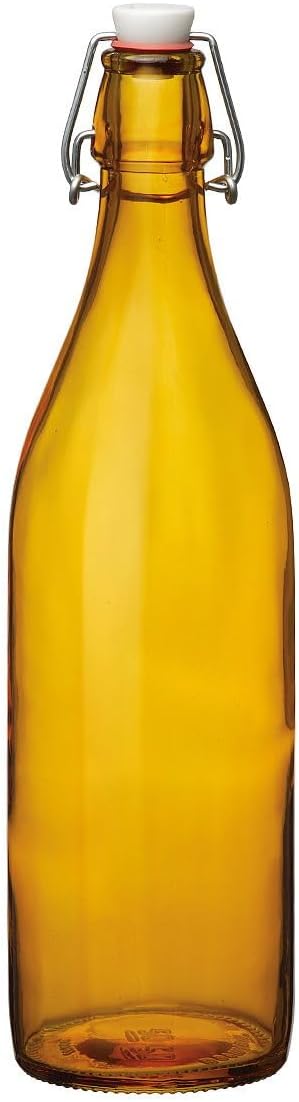 Bormioli Rocco Giara Green Glass Swing Top Bottle by Bormioli Rocco Silber, Silber 1000 ml