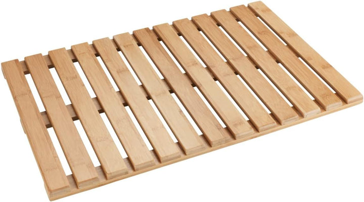 WENKO Baderost Mod. Indoor & Outdoor Bambus rutschfeste Badematte aus umweltfreundlichem Bambus für
