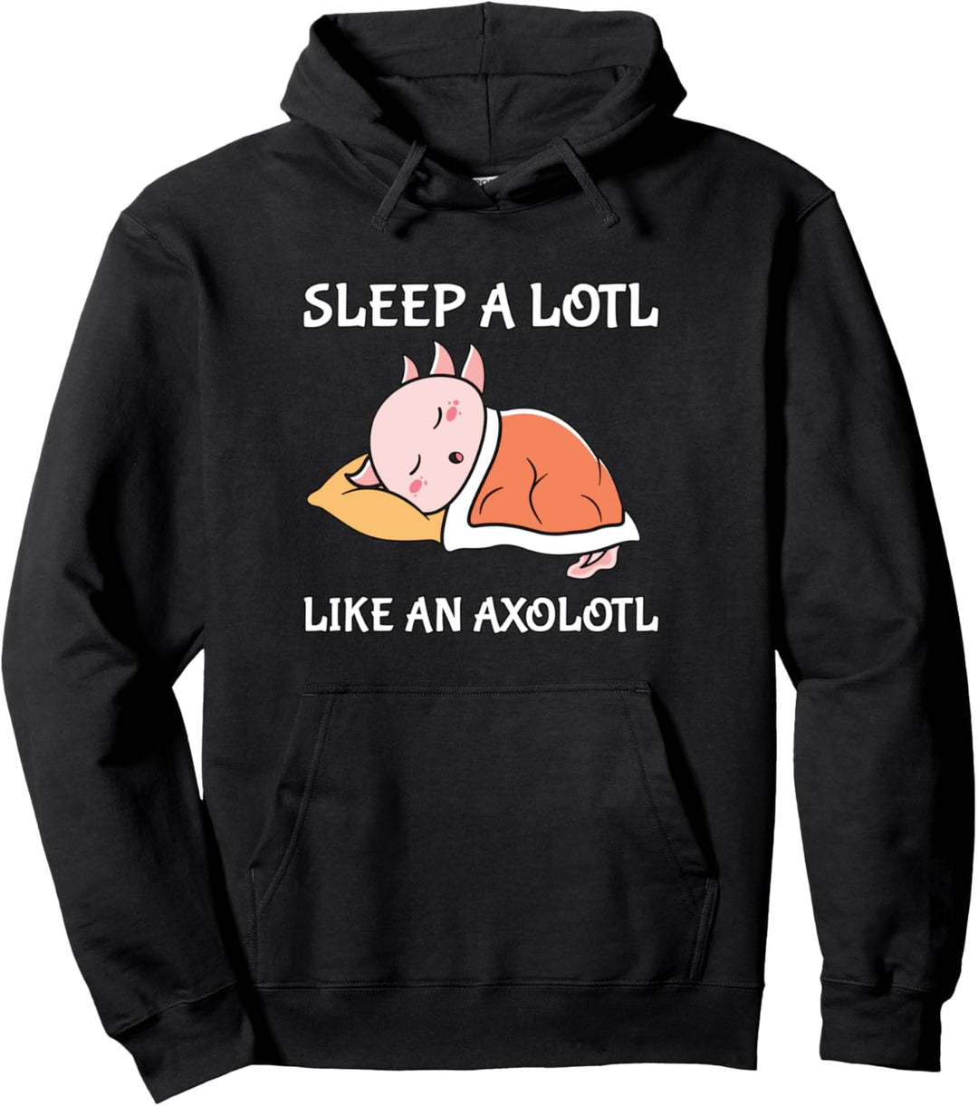 Schlafpyjama Nachthemd Axolotl schläft süss Pullover Hoodie