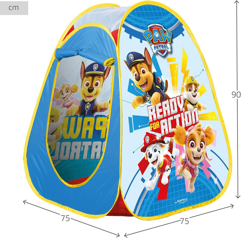 John 71044 - Pop Up Spielzelt Paw Patrol - ca. 75 x 75 x 90 cm - Schneller und einfacher Auf- & Abba