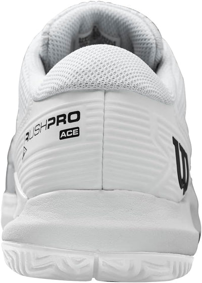 Wilson Damen Rush Pro Ace Sneaker 41 1/3 EU White White Black, 41 1/3 EU White White Black