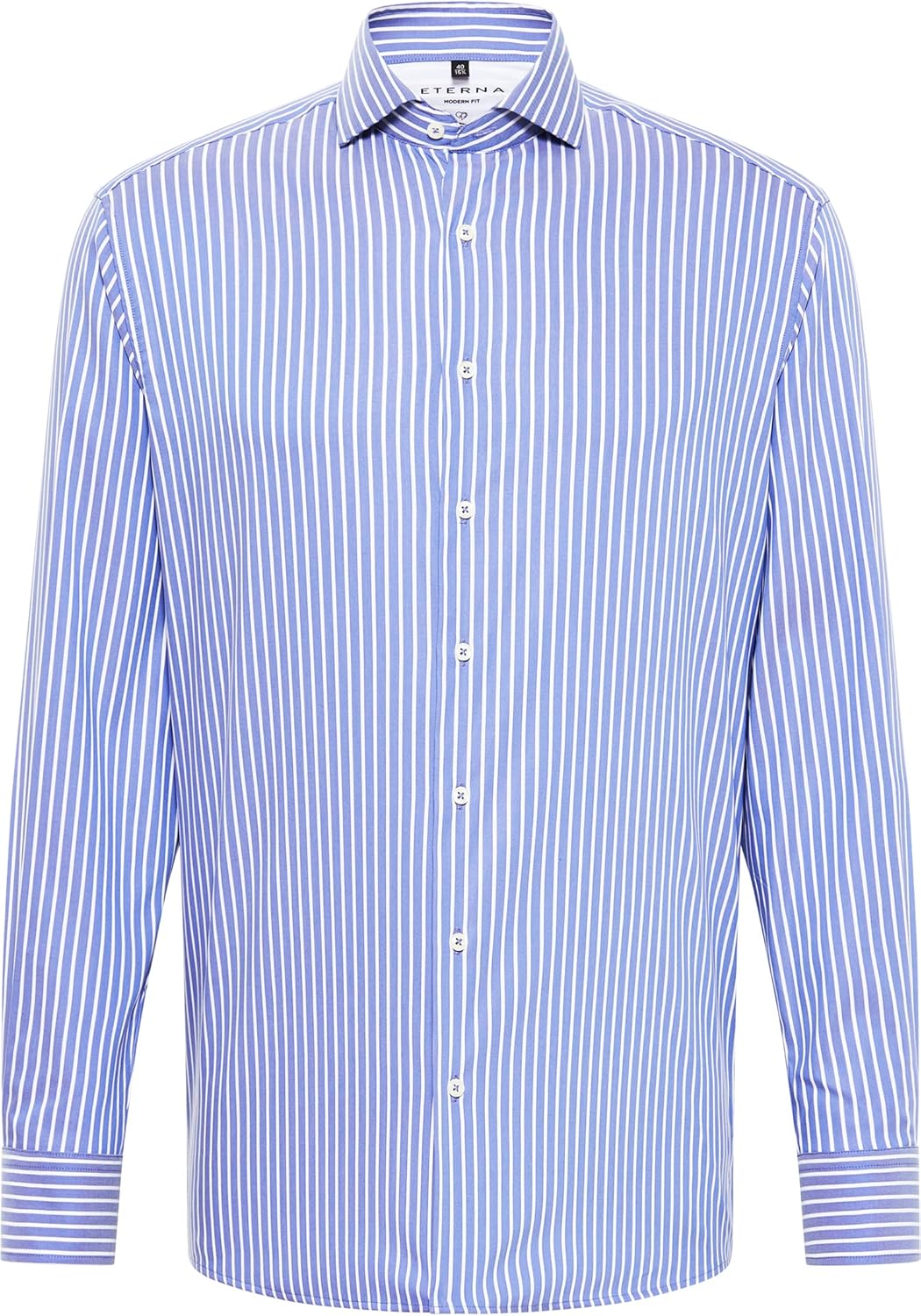ETERNA Herren bedrucktes Baumwollhemd, Modern Fit 43 Dunkelblau, 43 Dunkelblau