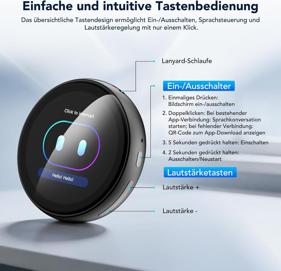 Z01 KI Sprachübersetzer &amp; Übersetzer – Tragbares Übersetzungsgerät mit HD-Touchscreen, Translator fü